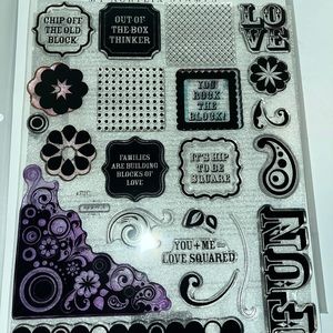 Close to My Heart (CTMH) E1025 Rock the Block My Acrylix Stamp Set